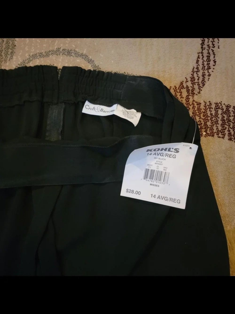 croft & barrow Black Skirt with Slit